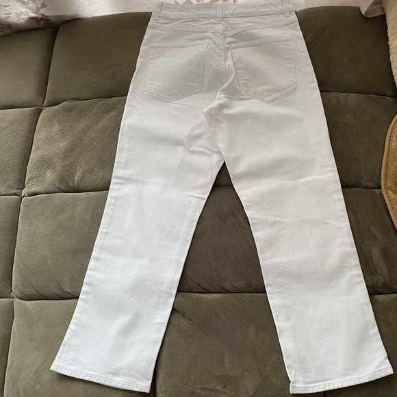 H&M White Cropped Straight Leg Pants - Picture 2 of 2